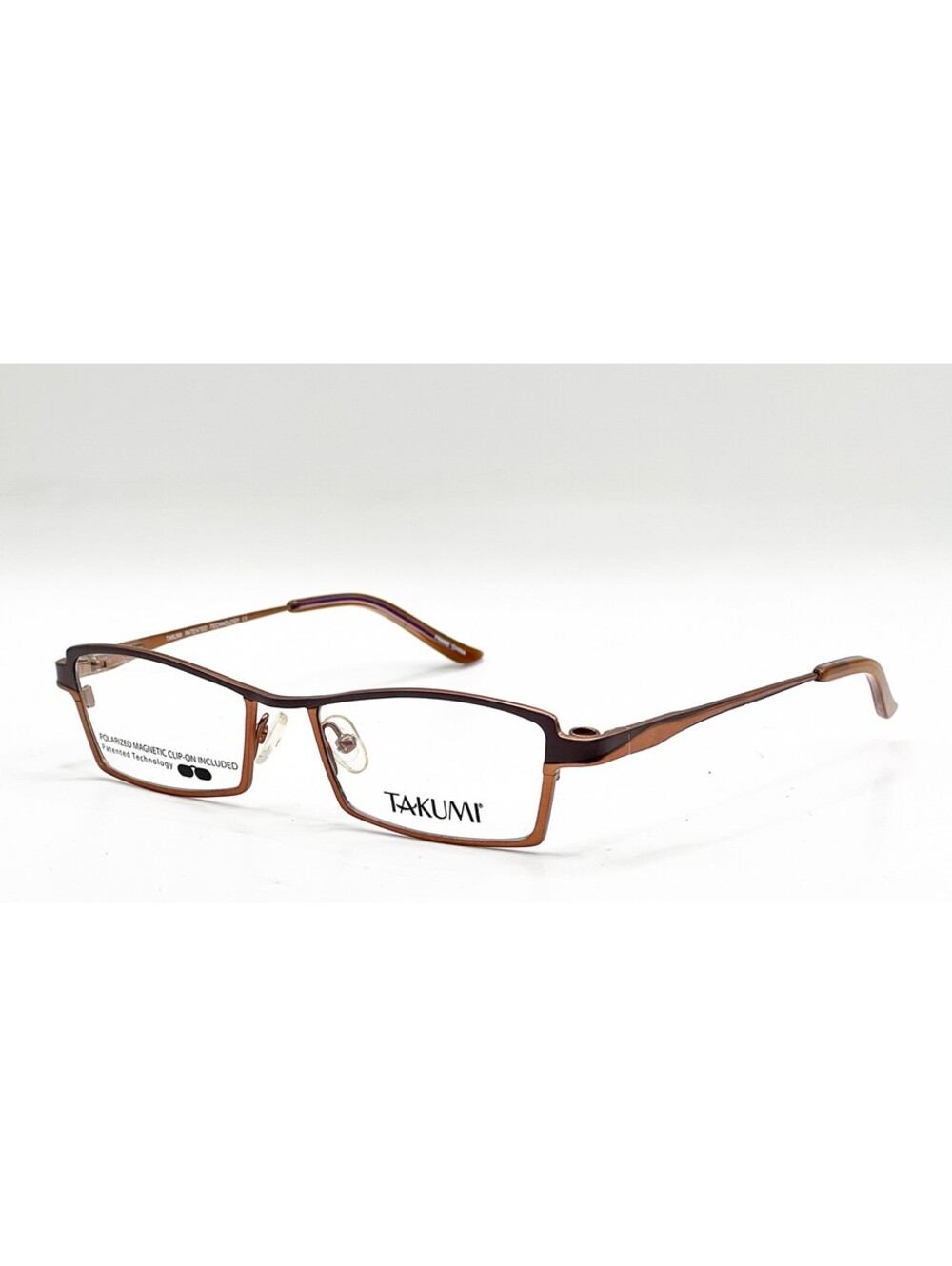 Takumi T9709 40 St Grey/Orange Copper Authentic Eyeglasses W/ Clip 49-16-135
